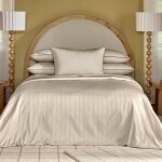 Housse de couette satin beige 240x220 cm