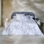 Housse de couette satin bleu fonc 140x200 cm