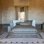 Housse de couette satin bleu fonc 260x240 cm
