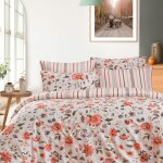 Housse de couette en satin de coton 120 fils auburn 260x240 cm