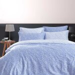Housse de couette en satin de coton 120 fils cobalt 260x240 cm
