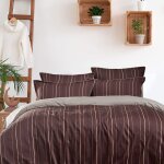 Housse de couette en satin de coton 120 fils noisette 260x240 cm