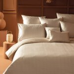 Housse de couette satin de coton beige 240x220 cm