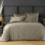 Housse de couette satin de coton beige 240x260 cm