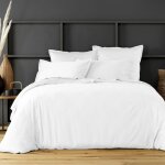 Housse de couette satin de coton blanc 240x260 cm Housse de couette satin de coton blanc 240x260 cm