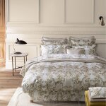 Housse de couette en satin de coton blanc 260x240