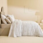 Housse de couette satin de coton blanc 260x240 cm