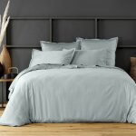 Housse de couette satin de coton bleu 240x260 cm Housse de couette satin de coton bleu 240x260 cm