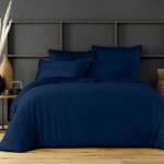 Housse de couette satin de coton bleu 240x260 cm Housse de couette satin de coton bleu 240x260 cm