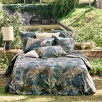 Housse de couette satin de coton bleu 260x240 cm Housse de couette satin de coton bleu 260x240 cm