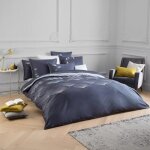 Housse de couette satin de coton bleu 260x240 cm Housse de couette satin de coton bleu 260x240 cm