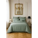 Housse de couette satin de coton celadon 240x220 cm Housse de couette satin de coton celadon 240x220 cm