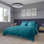 Housse de couette satin de coton coloris canard 220x240 cm Housse de couette satin de coton coloris canard 220x240 cm