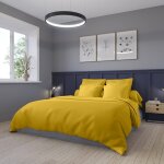 Housse de couette satin de coton coloris curry 240x260 cm Housse de couette satin de coton coloris curry 240x260 cm