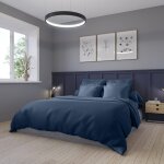 Housse de couette satin de coton coloris marine 240x260 cm Housse de couette satin de coton coloris marine 240x260 cm