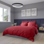Housse de couette satin de coton coloris rouge 220x240 cm