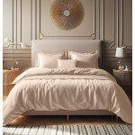 Housse de couette satin de coton rose poudr 240x220