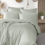 Housse de couette satin coton - tencel 200 fils gris perle 260x240 cm