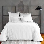 Housse de couette satin de coton unie 240x260 cm Housse de couette satin de coton unie 240x260 cm