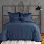 Housse de couette satin de coton unie 240x260 cm