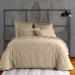 Housse de couette satin de coton unie 240x260 cm