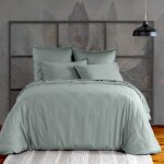 Housse de couette satin de coton unie 240x260 cm