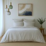 Housse de couette satin lav de coton bio grge 260x240