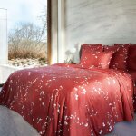 Housse de couette satin rouge 260x240 cm