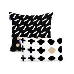 Housse de coussin 100% coton multicolore 50x50 + 50x30 cm