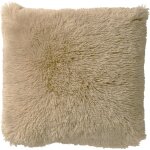 Housse de coussin beige 45x45 cm - avec fausse fourrure