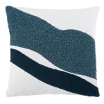 Housse de coussin blanche et bleue 40x40