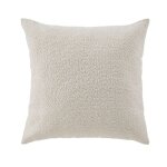 Housse de coussin bouclette polyester / fourrure ecru 45x45 cm