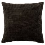 Housse de coussin chenille texture noire 40x40