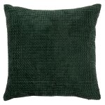 Housse de coussin chenille textur�e vert fonc� 40x40