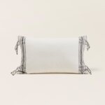 Housse de coussin en coton blanc 28x47 cm