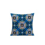 Housse de coussin en coton bleu 40x40 cm