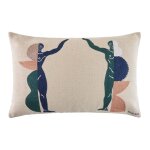 Housse de coussin en coton brodé en point de chaînette bleu Housse de coussin en coton brodé en point de chaînette bleu