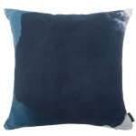 Housse de coussin en coton imprim tie & dye bleu 40x40