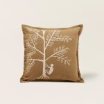 Housse de coussin en coton marron 40x40 cm