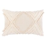Housse de coussin en coton motif tuft cru 50x30
