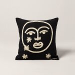 Housse de coussin en coton noir 40x40 cm Housse de coussin en coton noir 40x40 cm