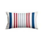 Housse de coussin en coton rouge, bleu, blanc 25x45