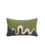 Housse de coussin en coton vert 28x47 cm