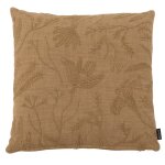 Housse de coussin en coton vert bronze motif floral brods 40x40