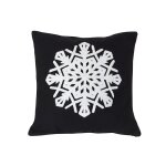 Housse de coussin dcoratif en laine noir et blanc 40x40