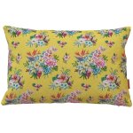 Housse de coussin extrieur motif fleuri jaune 40x60 cm