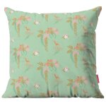 Housse de coussin extérieur motif oiseaux lagon 45x45 cm Housse de coussin extérieur motif oiseaux lagon 45x45 cm