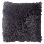 Housse de coussin gris 60x60 cm - avec fausse fourrure