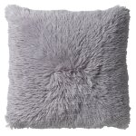 Housse de coussin gris fausse fourrure - 45x45 cm uni Housse de coussin gris fausse fourrure - 45x45 cm uni