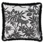 Housses de coussins imprim�es jungle noir en coton 40x40 - lot de 2